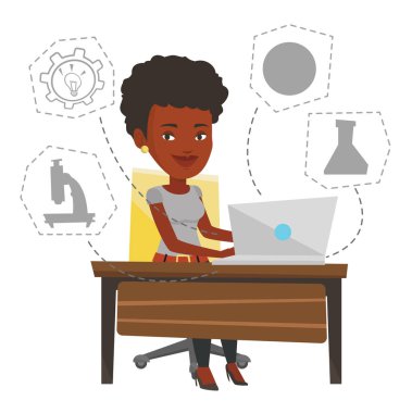 Öğrenci dizüstü eğitim için kullanma.