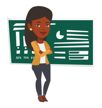 Öğretmen ya da öğrenci ayakta kara tahta önünde