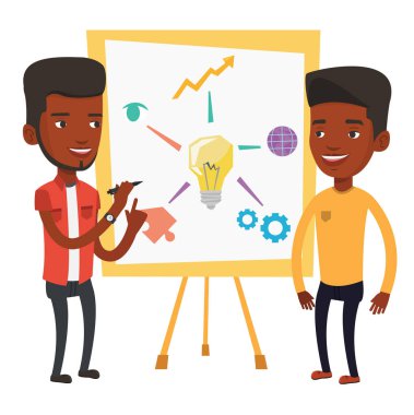 Proje Yönetim Kurulu yakınındaki tartışırken iki iş adamları.