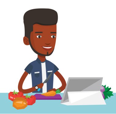 Adam yemek sağlıklı sebze salata.