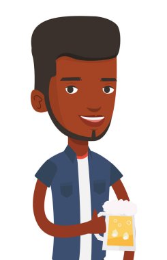 Adam bira vektör çizim içme.