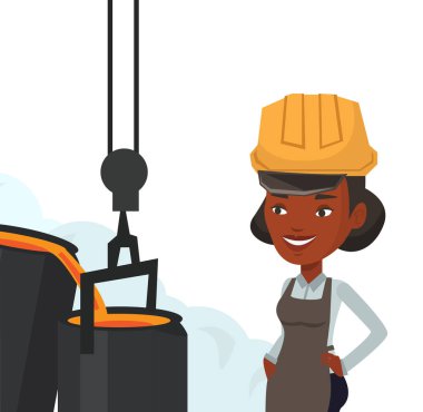 Kask döküm sonra işte işçi.