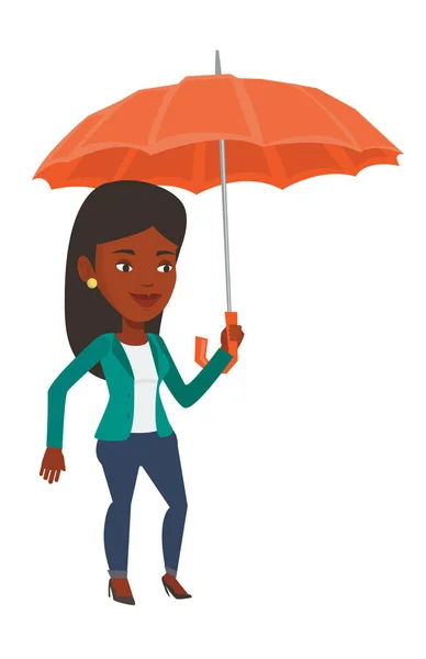 Ділова жінка страховий агент з парасолькою . — стоковий вектор
