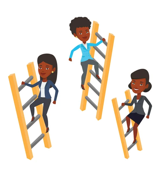 Gente de negocios escalando al éxito . — Vector de stock