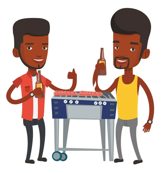 Fiatal meg grill party szórakozás. — Stock Vector