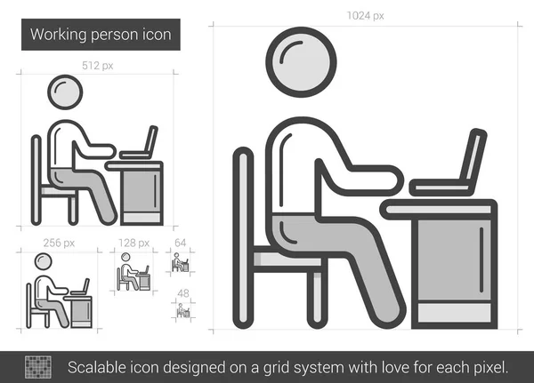 Εικονίδιο γραμμής ατόμου εργασίας. — Διανυσματικό Αρχείο