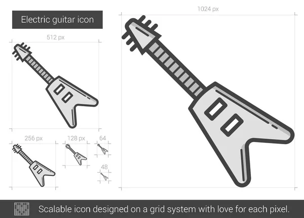 Ligne de guitare électrique icône . — Image vectorielle