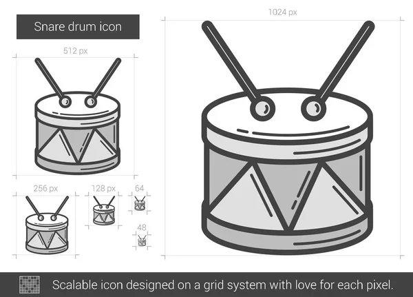올 무 드럼 라인 아이콘. — 스톡 벡터