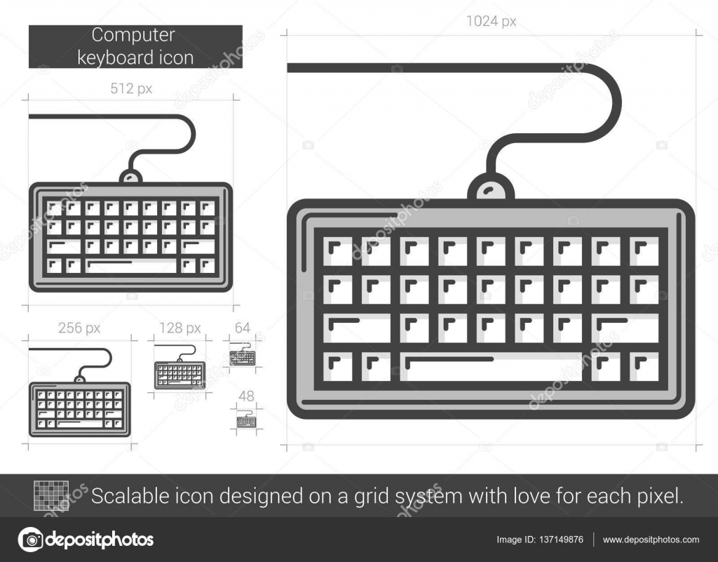 Computer keyboard line icon. Stock Vector by ©VisualGeneration 137149876