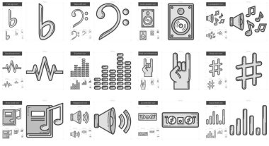 müzik çizgi Icon set.