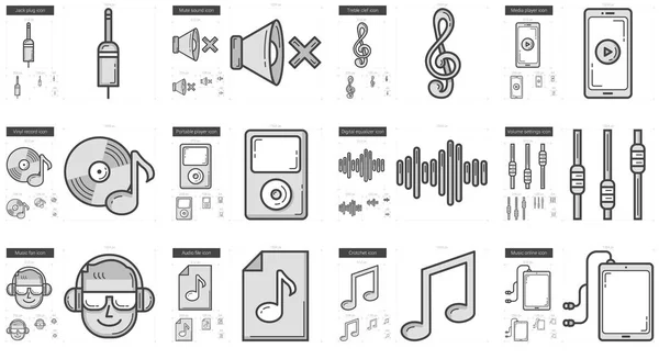 Set di icone della linea musicale . — Vettoriale Stock