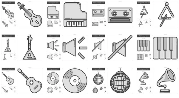 Conjunto de iconos de línea de música . — Archivo Imágenes Vectoriales