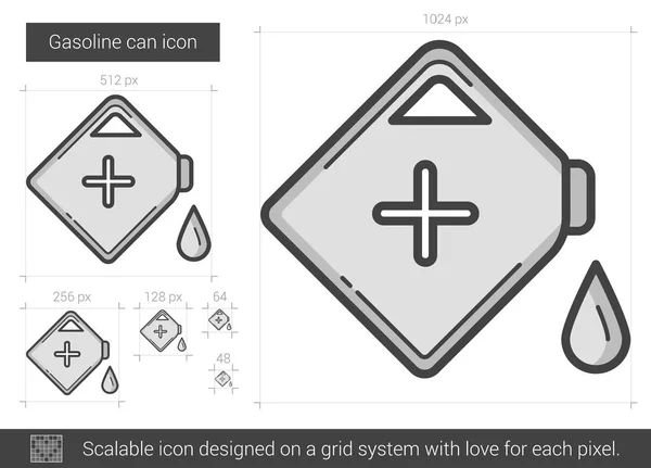 Benzin může řádku ikonu. — Stockový vektor