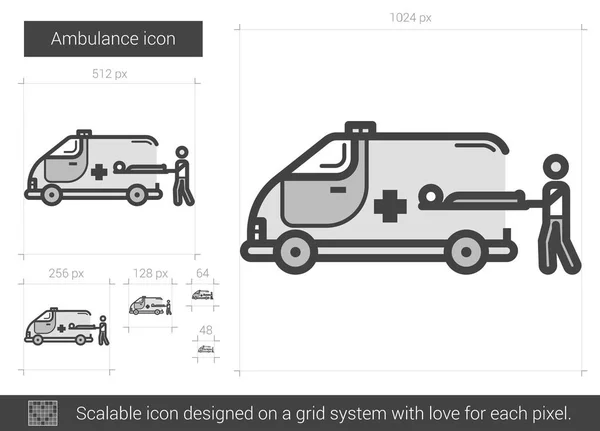 Pictogram van de ambulancelijn. — Stockvector