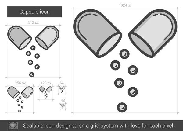 Icône de ligne de capsule . — Image vectorielle