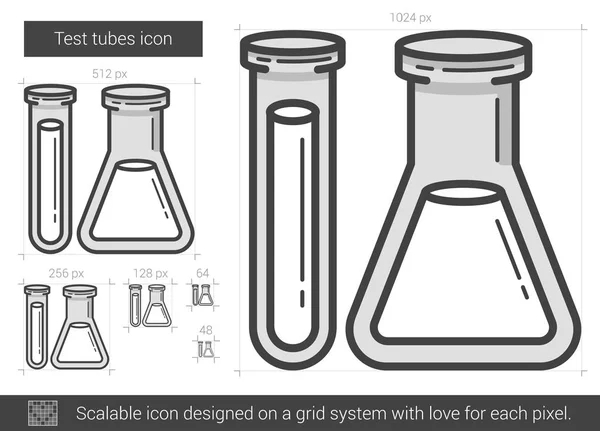 Probówki linia ikona. — Wektor stockowy