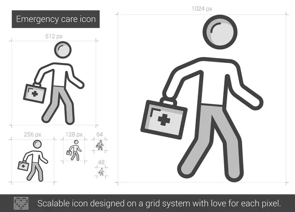 Pictogram van de lijn van de spoedeisende behandelingen. — Stockvector