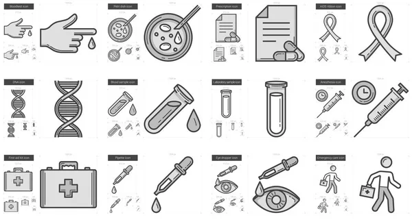 Set di icone della linea di medicina . — Vettoriale Stock
