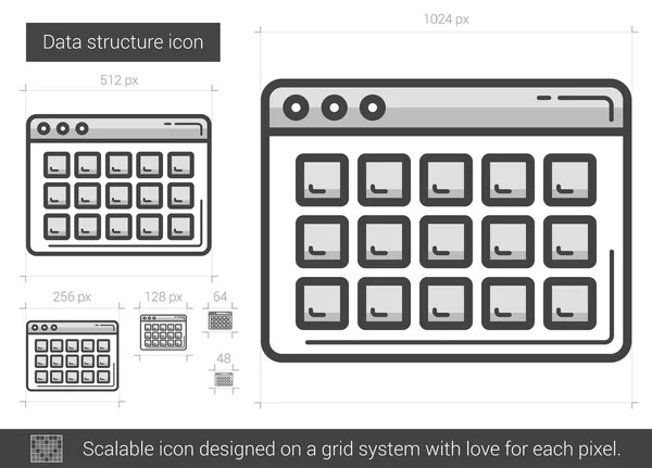 Icono de línea estructura de datos . — Archivo Imágenes Vectoriales