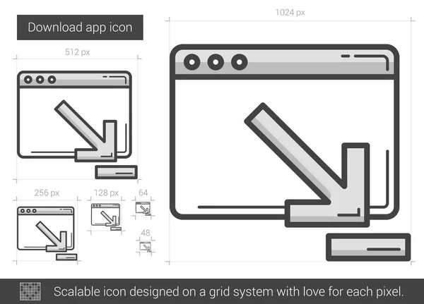 App-Symbol herunterladen. — Stockvektor