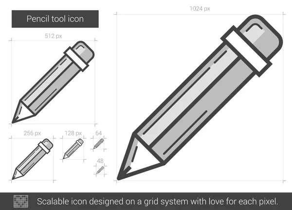 铅笔工具线图标. — 图库矢量图片