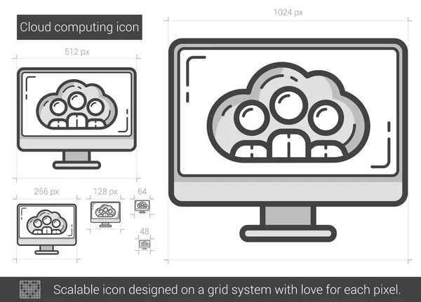 Icono de línea de computación en nube. — Archivo Imágenes Vectoriales