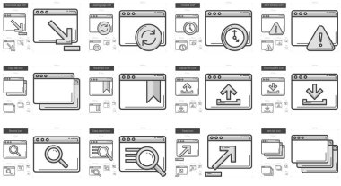 Uygulama satır Icon set.