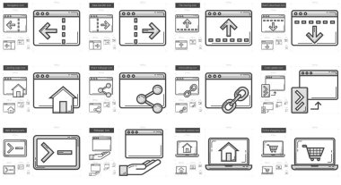 Uygulama satır Icon set.