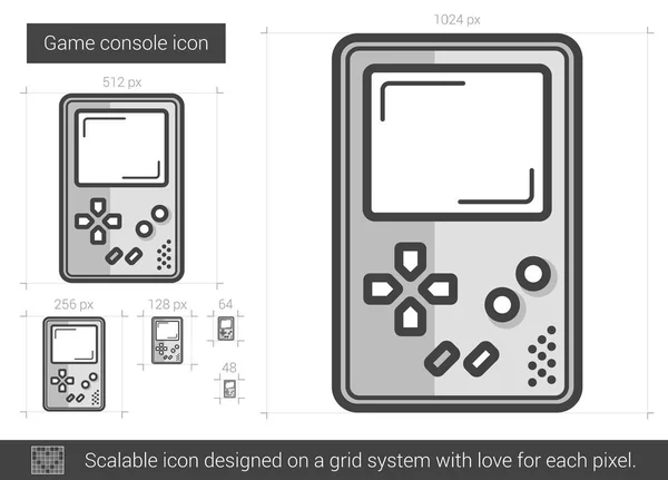 Icône ligne console de jeu . — Image vectorielle