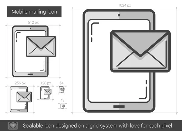 Mobiele mailing lijn pictogram. — Stockvector