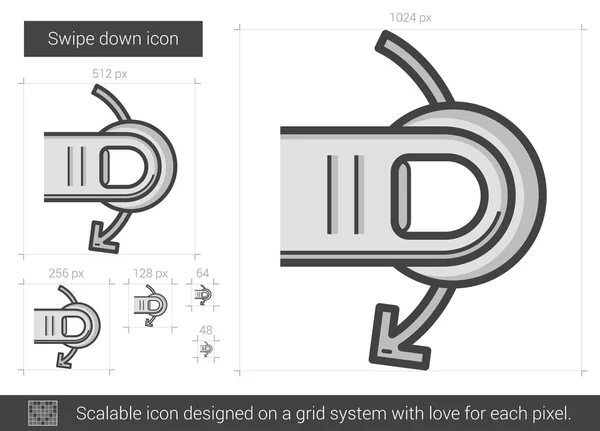 Swip down line icon . — стоковый вектор