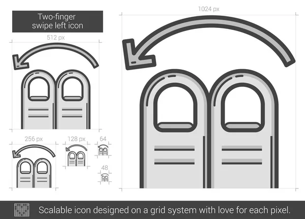 Двухпальцевая иконка слева . — стоковый вектор