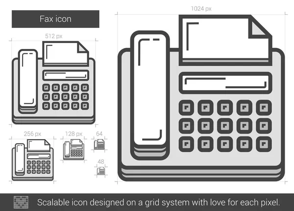 Icono de línea de fax. — Archivo Imágenes Vectoriales