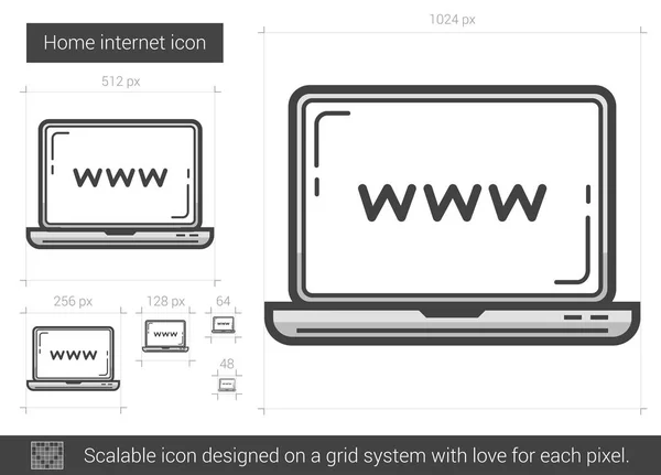 Strona główna internet linii ikona. — Wektor stockowy