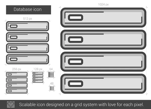 Het pictogram van de lijn van database. — Stockvector