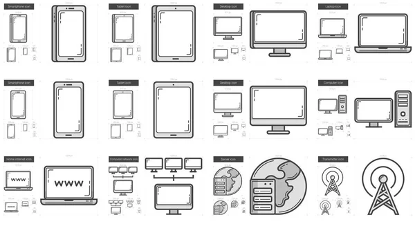 Conjunto de iconos de línea Gadgets . — Archivo Imágenes Vectoriales