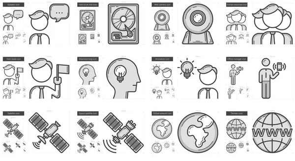 Set de iconos de línea de tecnología. — Archivo Imágenes Vectoriales