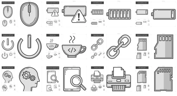 Linha de tecnologia Conjunto de ícones. —  Vetores de Stock