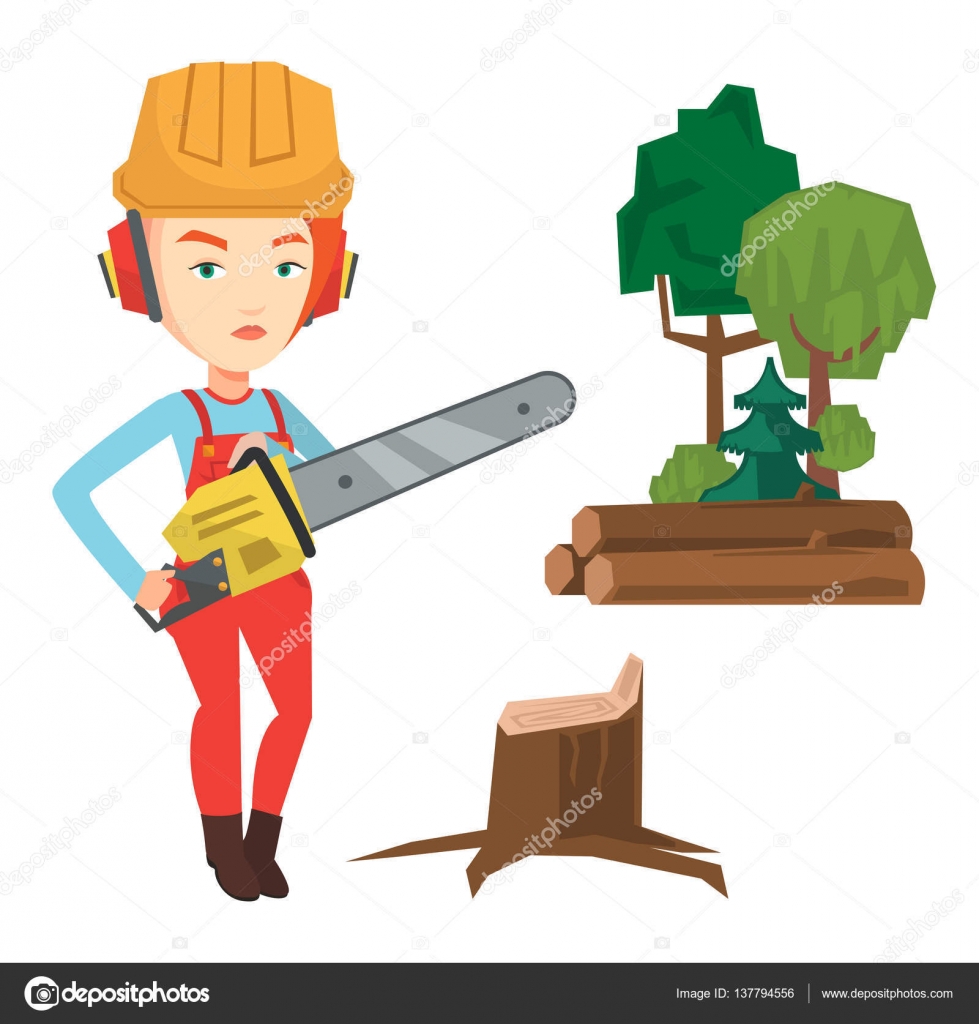 Lumberjack Serrando Árvores Com Conjunto De Motosserra. Trabalhadores Da  Indústria De Registro Que Trabalham E Têm O Almoço Ilustração Vetorial Dos  Desenhos Animados Royalty Free SVG, Cliparts, Vetores, e Ilustrações Stock.  Image