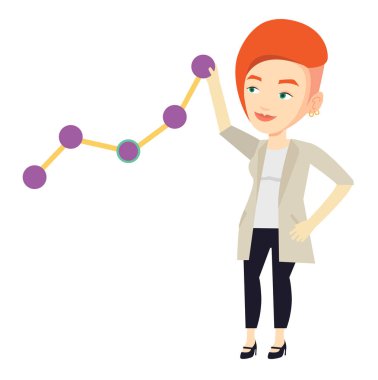 İş kadını kadar grafik bakarak.