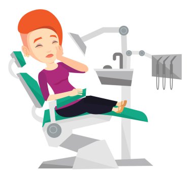 Kadın diş ağrısı çekiyor..