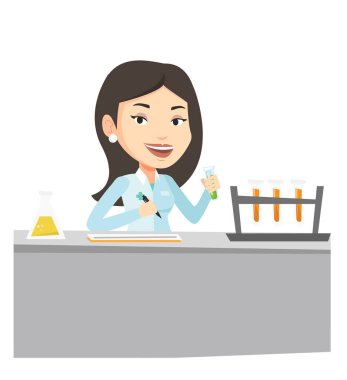 Laboratuar asistanı çalışma vektör çizim.