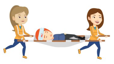 Acil durum doktorlar adamı sedyeye taşıma.