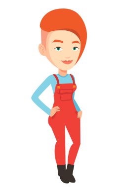 Gurur beyaz çiftçi vektör çizim.