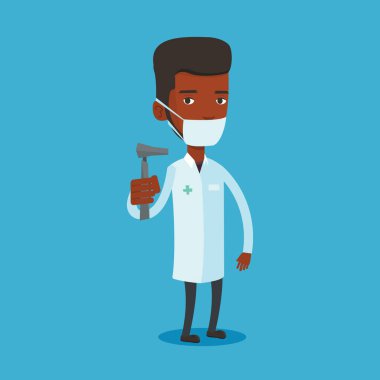 Kulak burun boğaz doktor vektör çizim.