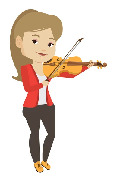 Kvinna spelar violin vektor illustration. — Stock vektor