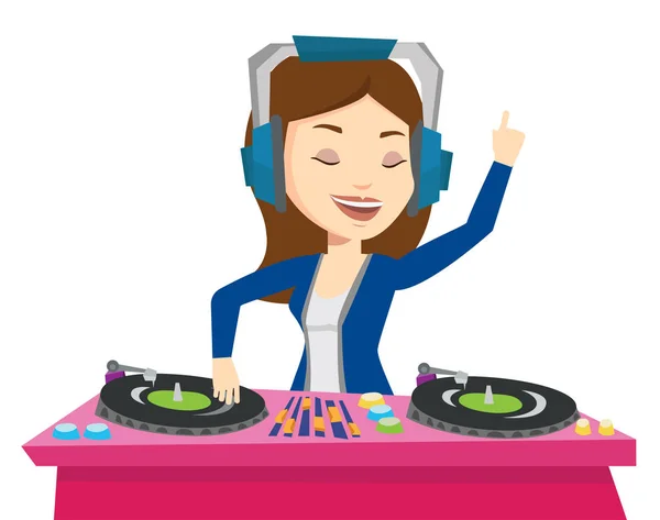 DJ keverés zene a lemezjátszók vektoros illusztráció. — Stock Vector