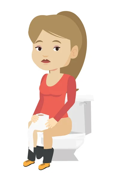 Kobiety cierpiące na biegunkę lub zaparcie. — Wektor stockowy