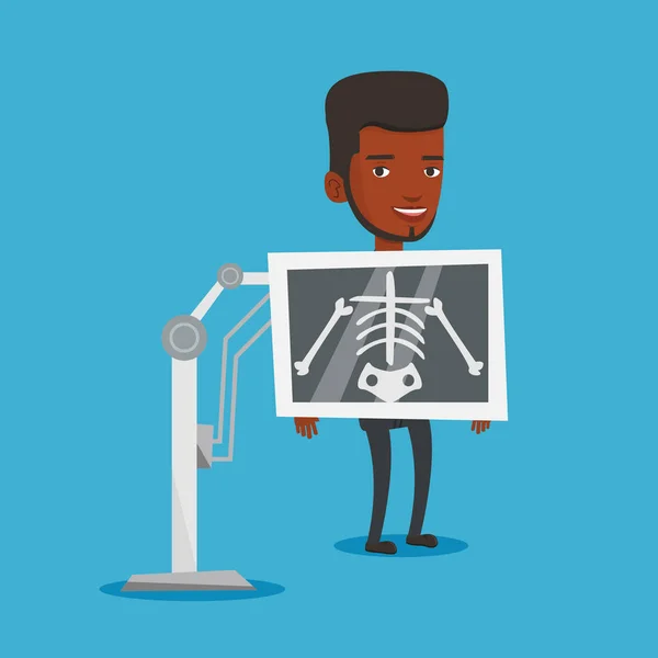 Patient during x ray procedure vector illustration — Stock Vector