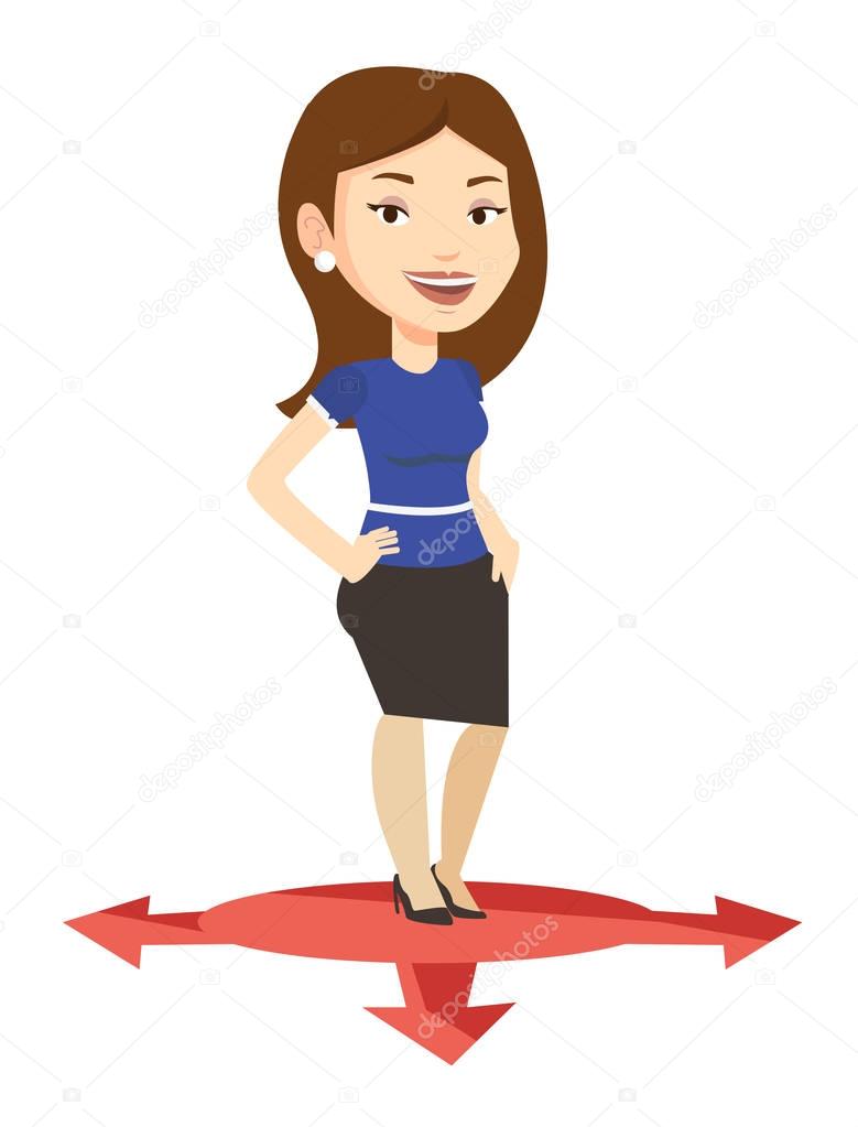 Woman choosing career way vector illustration.